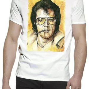 T-shirt Elvis Presley Uomo - The King Stilizzato Made in Italy