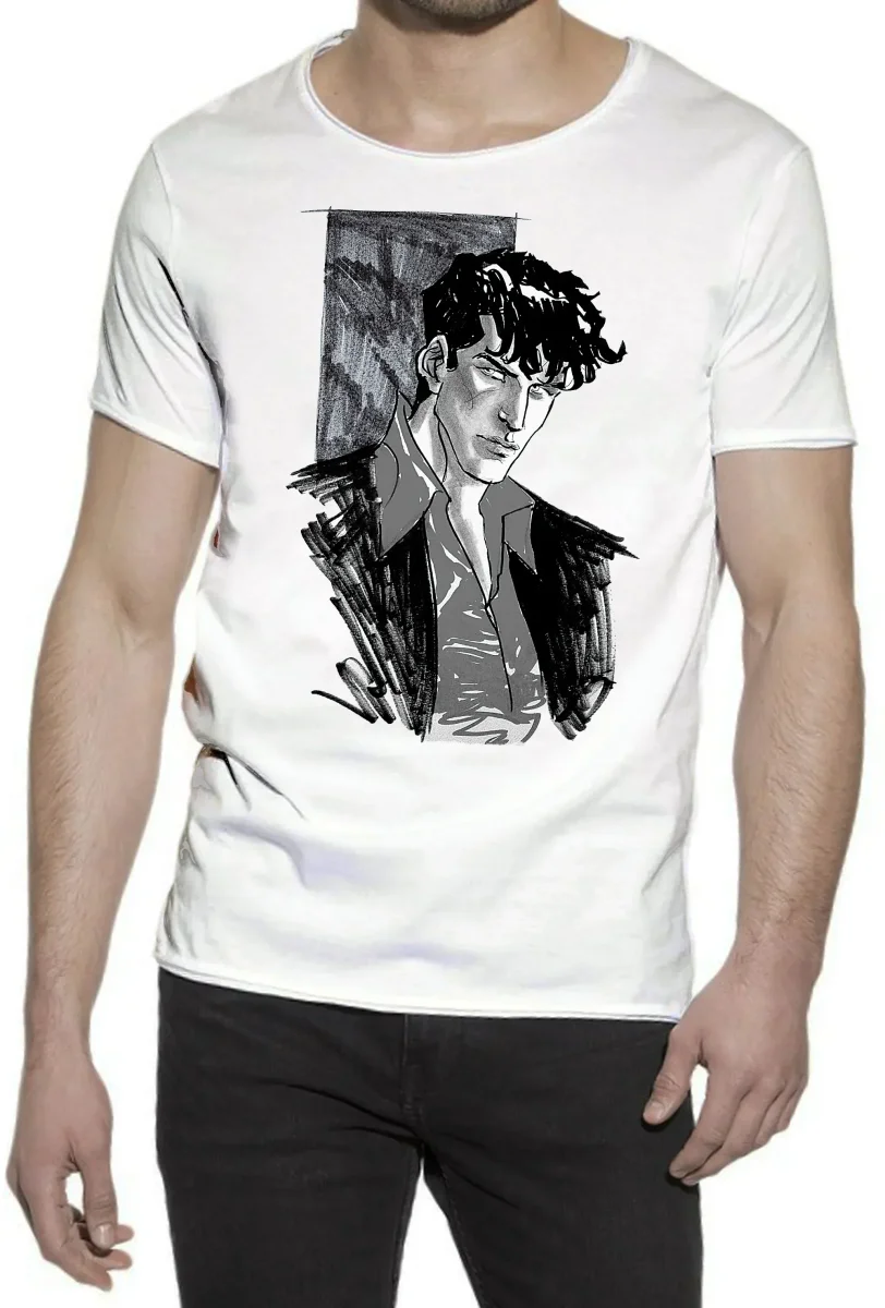 Dylan Dog scratc Film Cinema 2058 T-shirt Urban Slub Men Uomo 100% Cotone Fiammato JK - immagine 2
