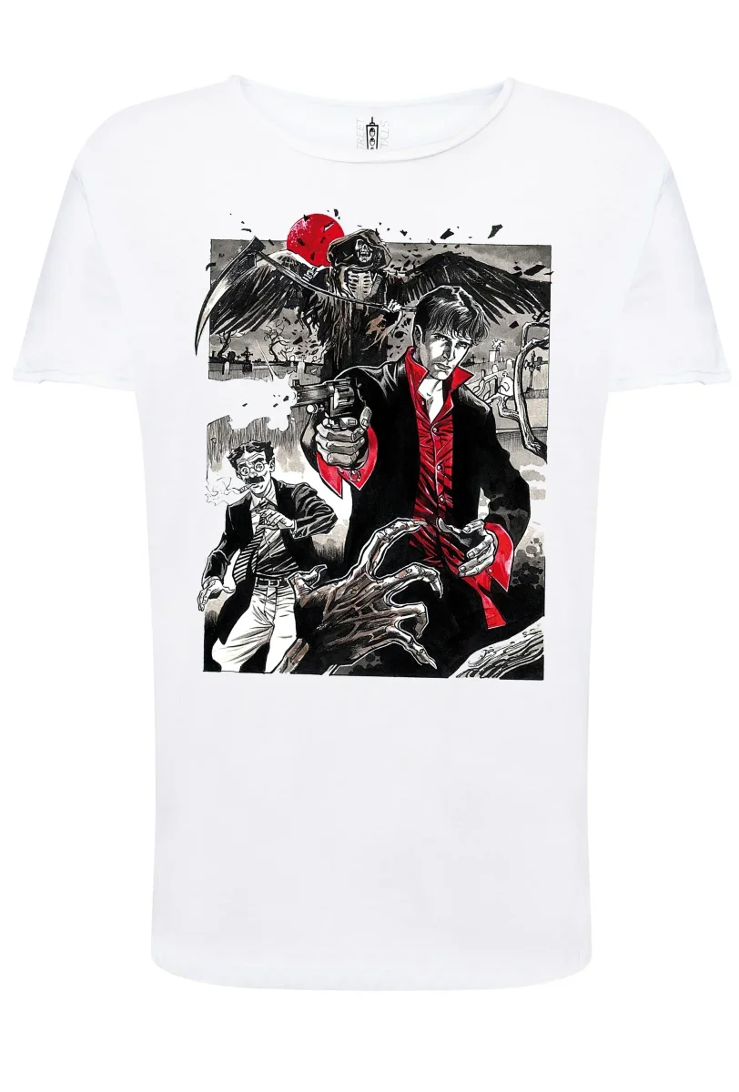 Dylan Dog Film Cinema 2058-1 T-shirt Urban Slub Men Uomo 100% Cotone Fiammato JK - immagine 3