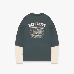 Reternity Layered Longsleeve - Washed Grey / Cream