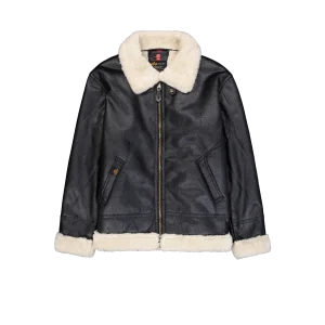 Alpha Industries B-3 Faux Leather Bomber Jacket