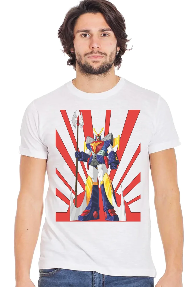 Daitarn 3 viso Ufo Robot 1502-2 T-shirt Urban Men Uomo 100% Cotone Pettinato JK - immagine 2