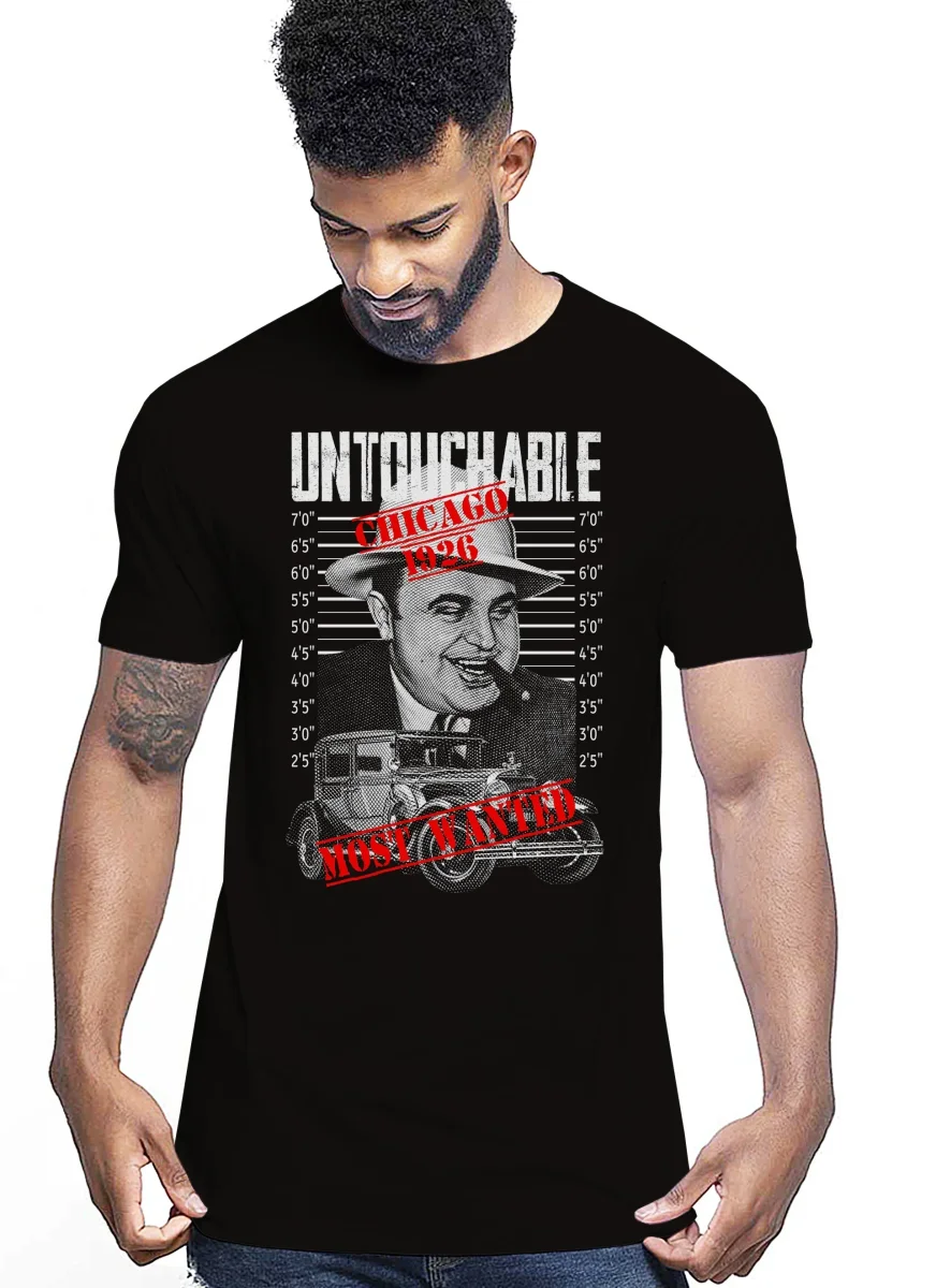 Untouchable Chicago 1926 Wanted Auto Moto e Bici 161-2019-42 T-shirt Urban Men Uomo 100% Cotone Pettinato JK - immagine 3