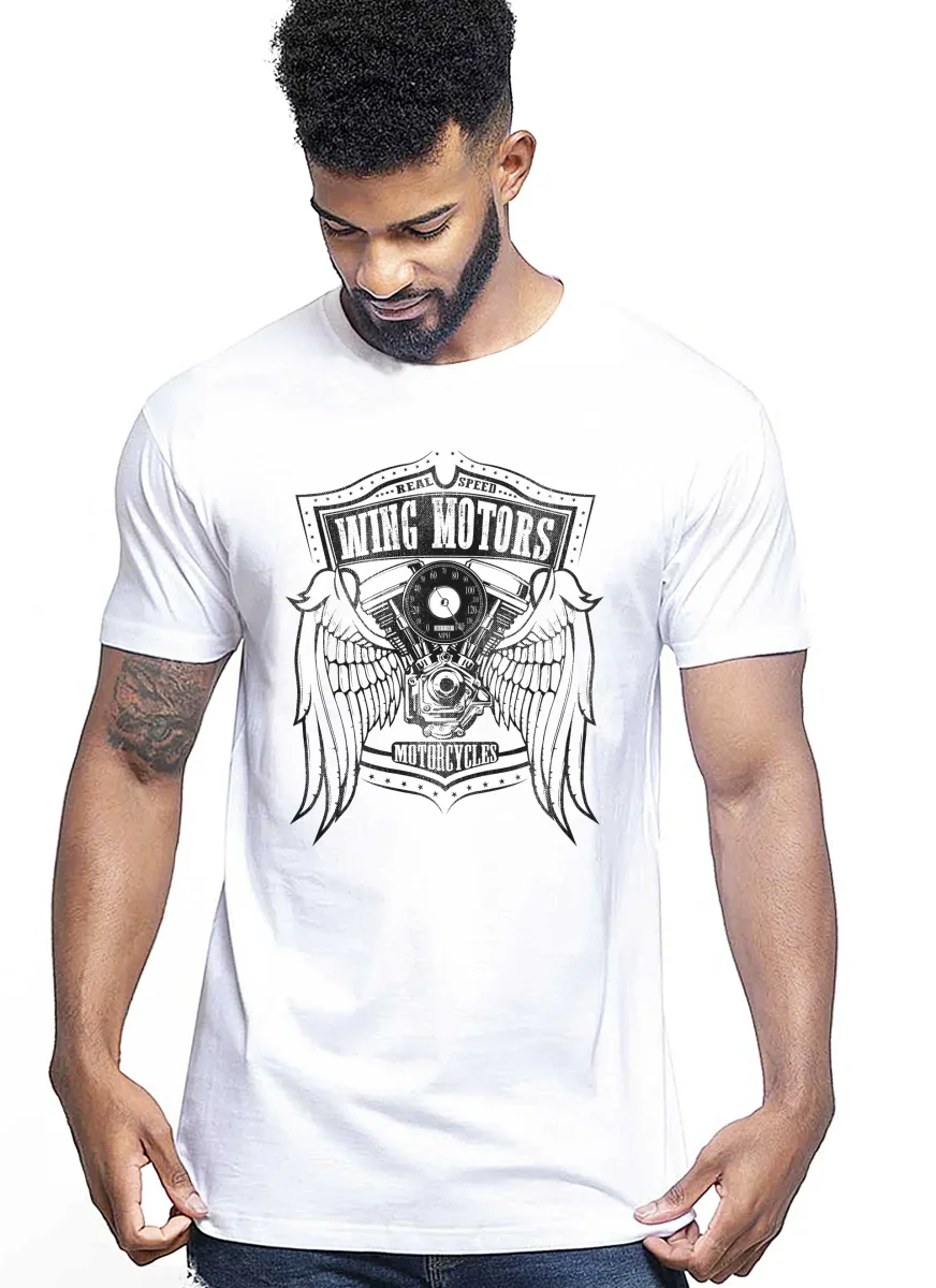 Wing Motors Real Speed Auto Moto e Bici 161-2019-46 T-shirt Urban Men Uomo 100% Cotone Pettinato JK - immagine 3