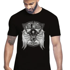 Wing Motors Real Speed Auto Moto e Bici 161-2019-46 T-shirt Urban Men Uomo 100% Cotone Pettinato JK