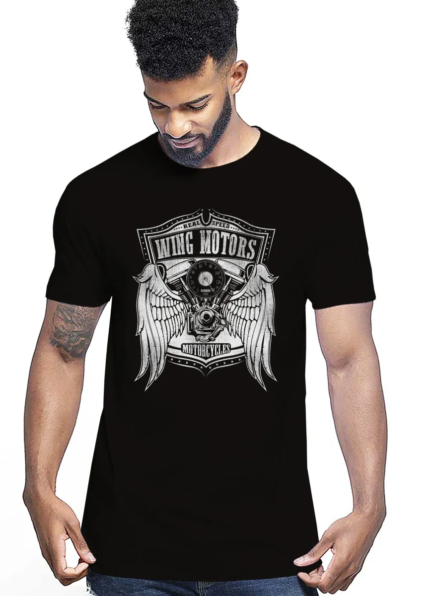 Wing Motors Real Speed Auto Moto e Bici 161-2019-46 T-shirt Urban Men Uomo 100% Cotone Pettinato JK - immagine 2