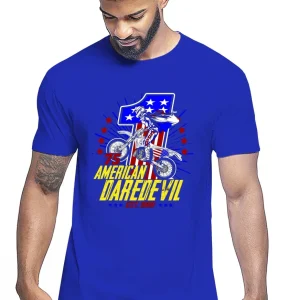 American Daredevil 75 Auto Moto e Bici 161-2019-54-2 T-shirt Urban Men Uomo 100% Cotone Pettinato JK