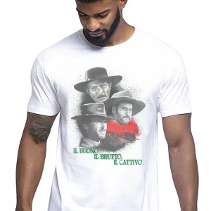 The Legend Il Bello il Brutto e il Cattivo Poster Soggetto Cinema Attori 18-80-2 T-shirt Urban Men Uomo 100% Cotone Pettinato JK