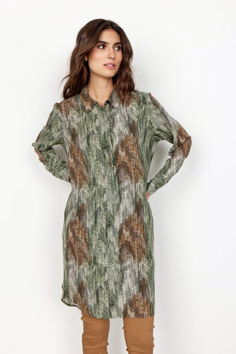 Camicia lunga in viscosa a fantasia - immagine 4