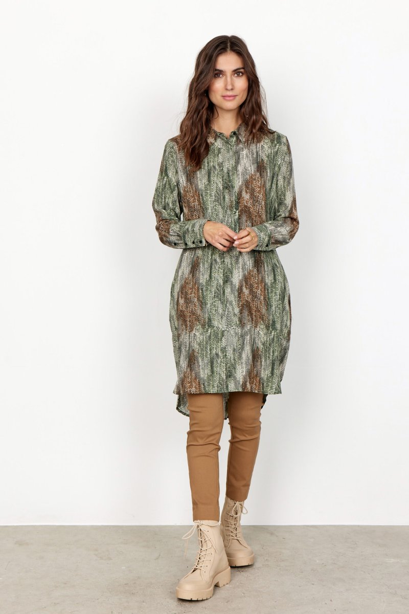 Camicia lunga in viscosa a fantasia - immagine 3