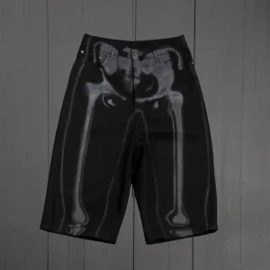 OFF WHITE BODY SCAN DENIM SHORTS