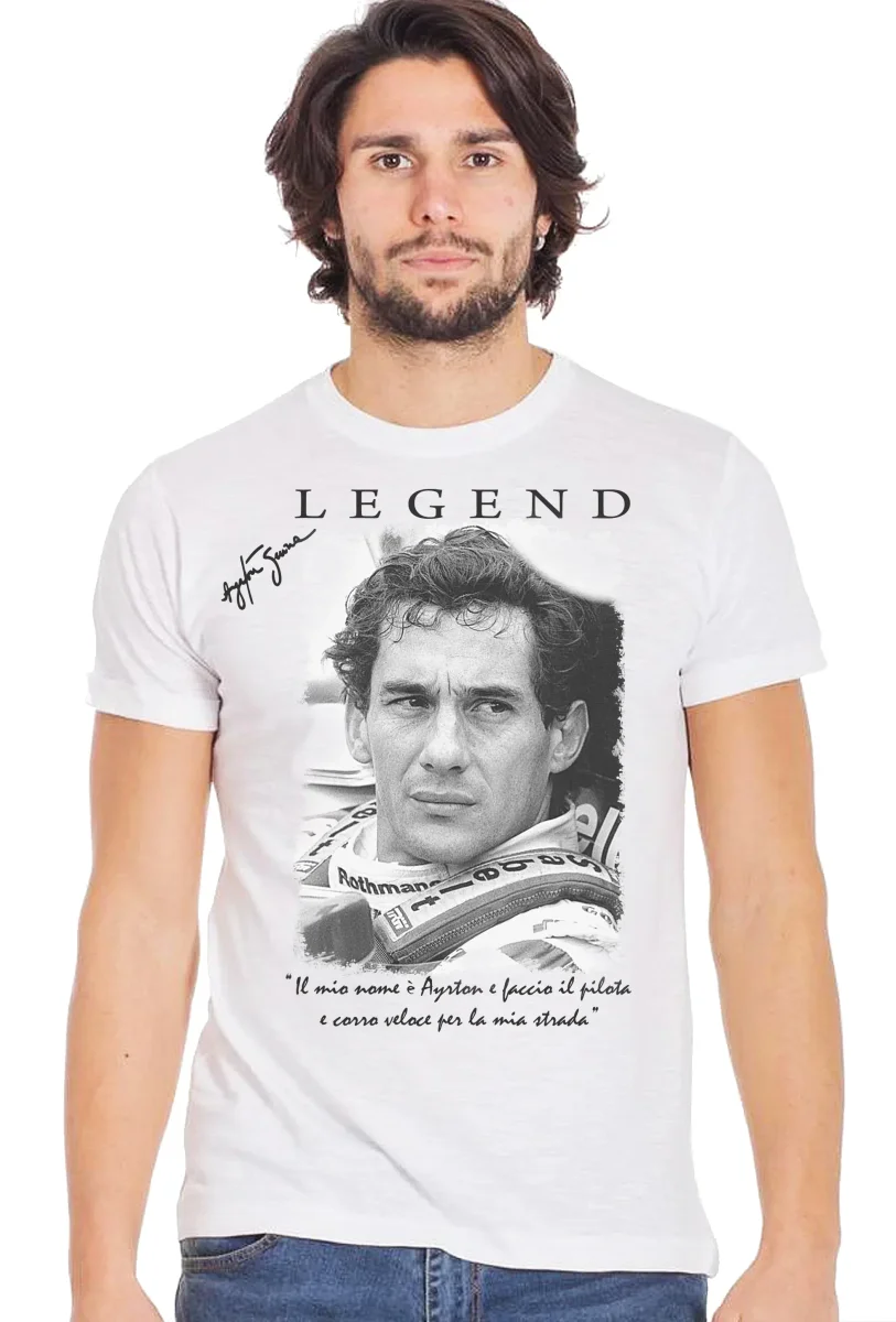 T-Shirt Ayrton Senna The Legend - Cotone Fiammato Uomo - immagine 2