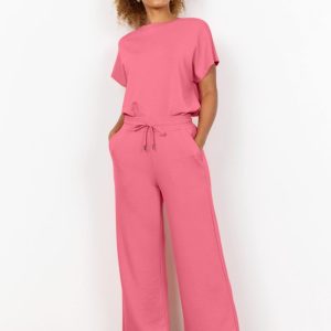 Pantaloni Donna Rosa SC-BANU 33 – Comodi con Vita Elastico e Gamba Dritta