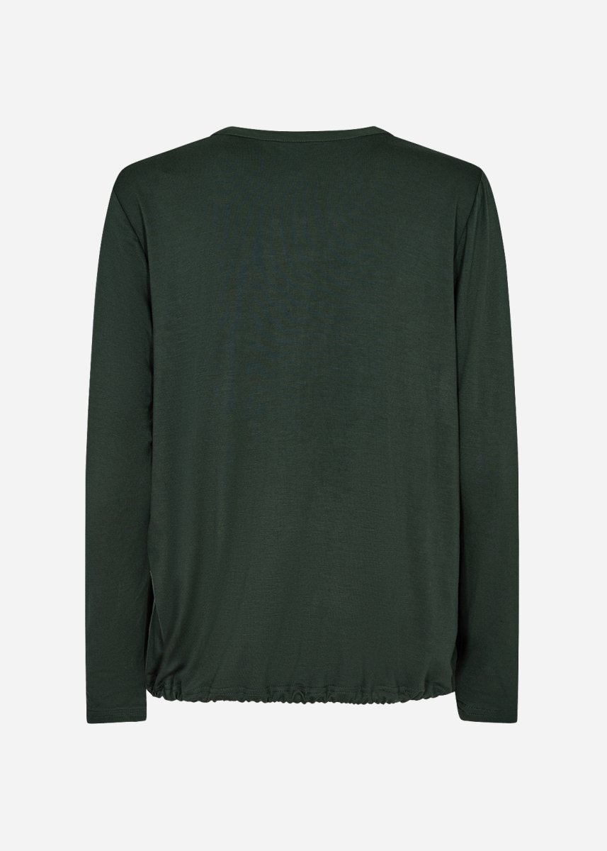 Blusa morbidissima in verde e nero elastico sotto - immagine 5