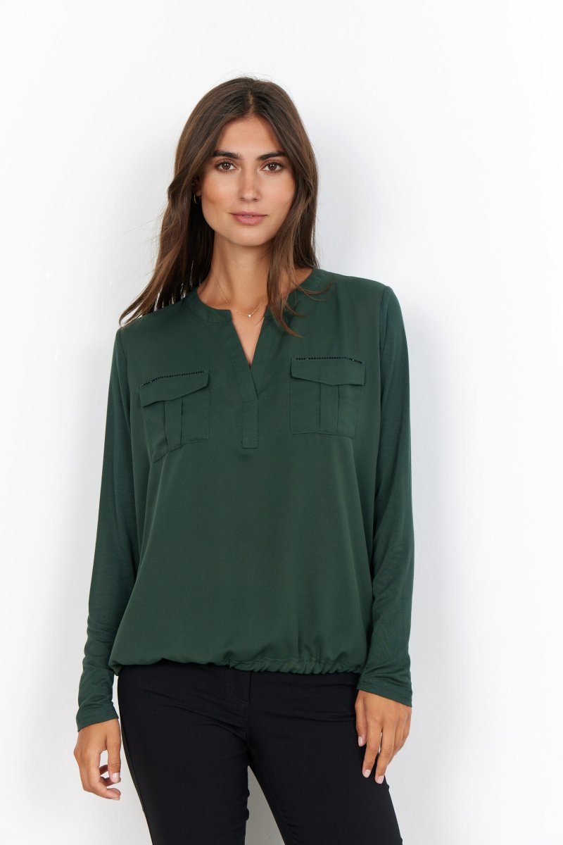 Verde brillante camicia con strass - immagine 6