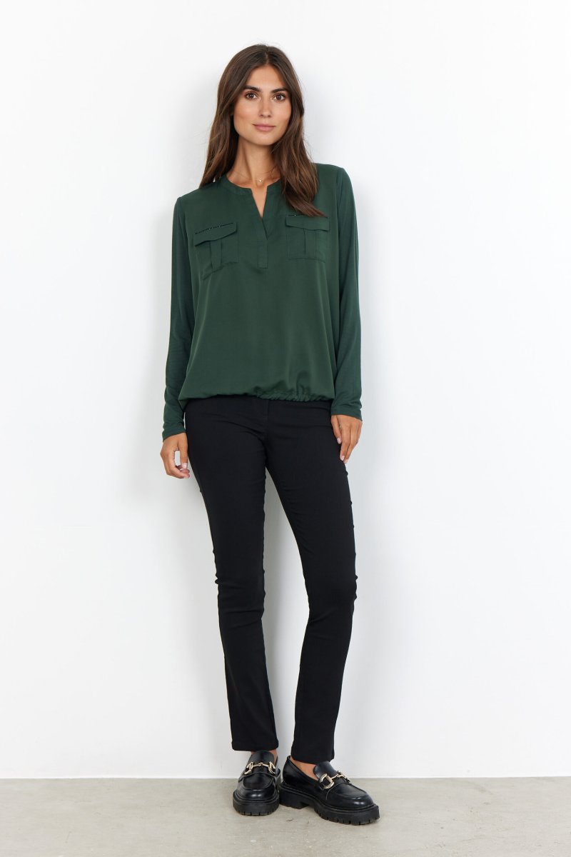 Verde brillante camicia con strass - immagine 5