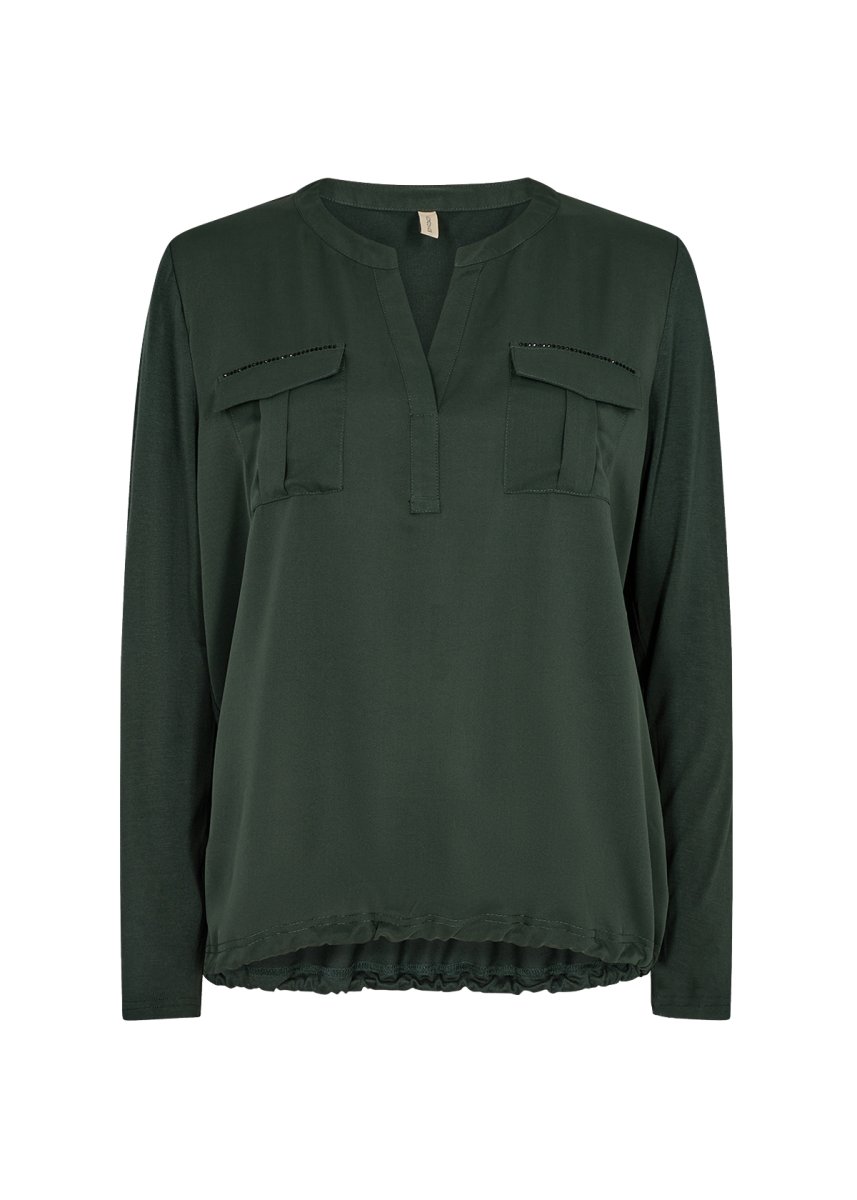 Verde brillante camicia con strass - immagine 4