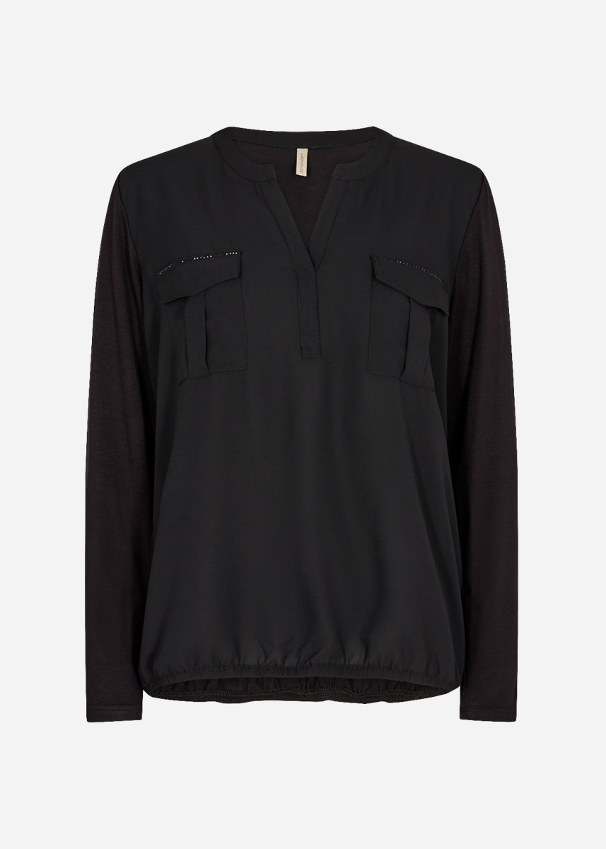 Blusa morbidissima in verde e nero elastico sotto - immagine 9