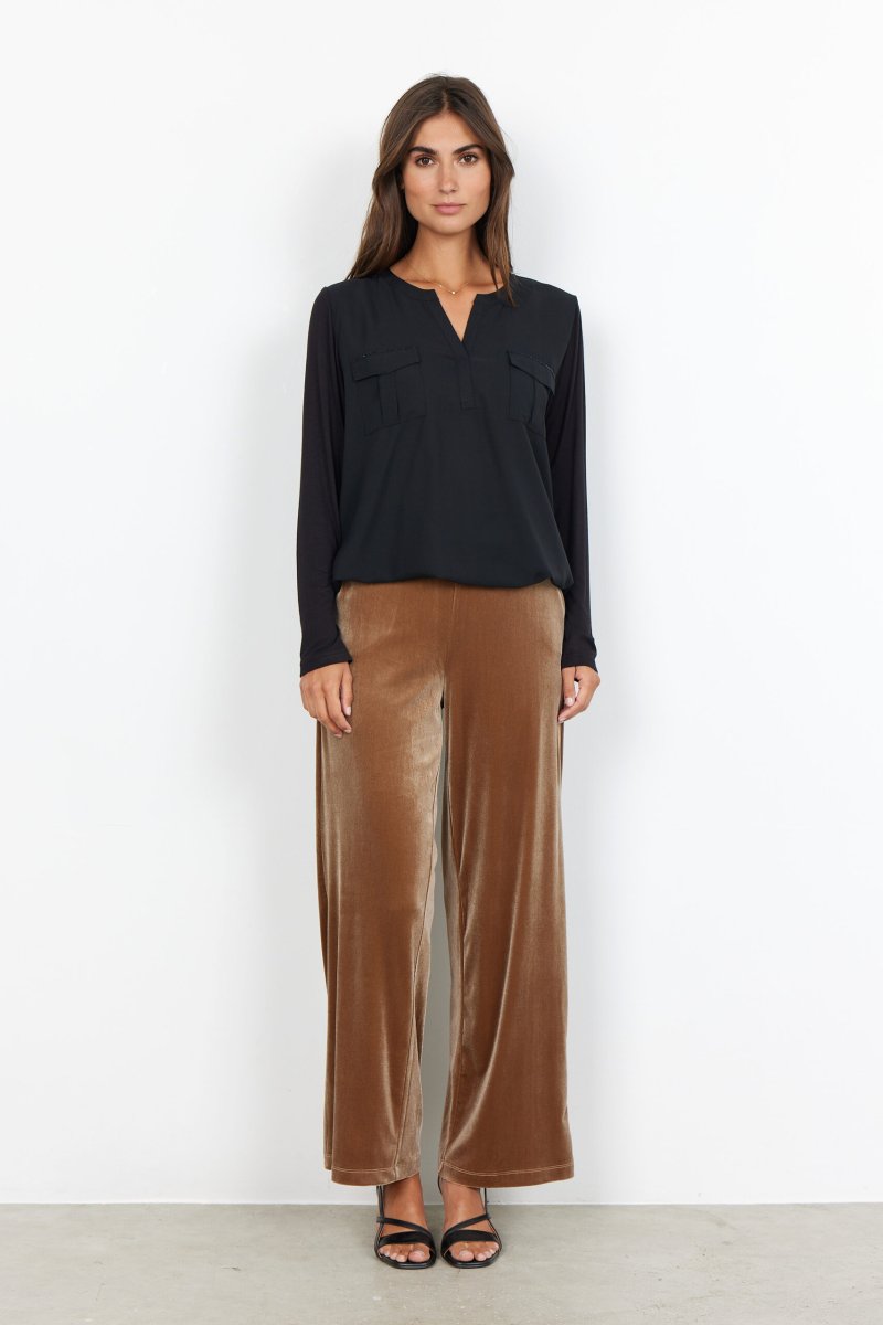 Blusa morbidissima in verde e nero elastico sotto - immagine 7