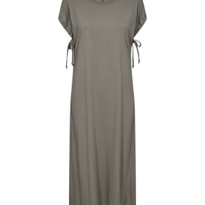 VESTITO MIDI SC-DERBY 36 IN 100% COTONE BIOLOGICO CON MANICHE REGOLABILI, VERDE SALVIA, TG S-XXL