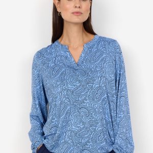 BLUSA SC-MARICA AOP 312 IN LYCELL ED ELASTAN CON STAMPA PAISLEY, TG S-XXL