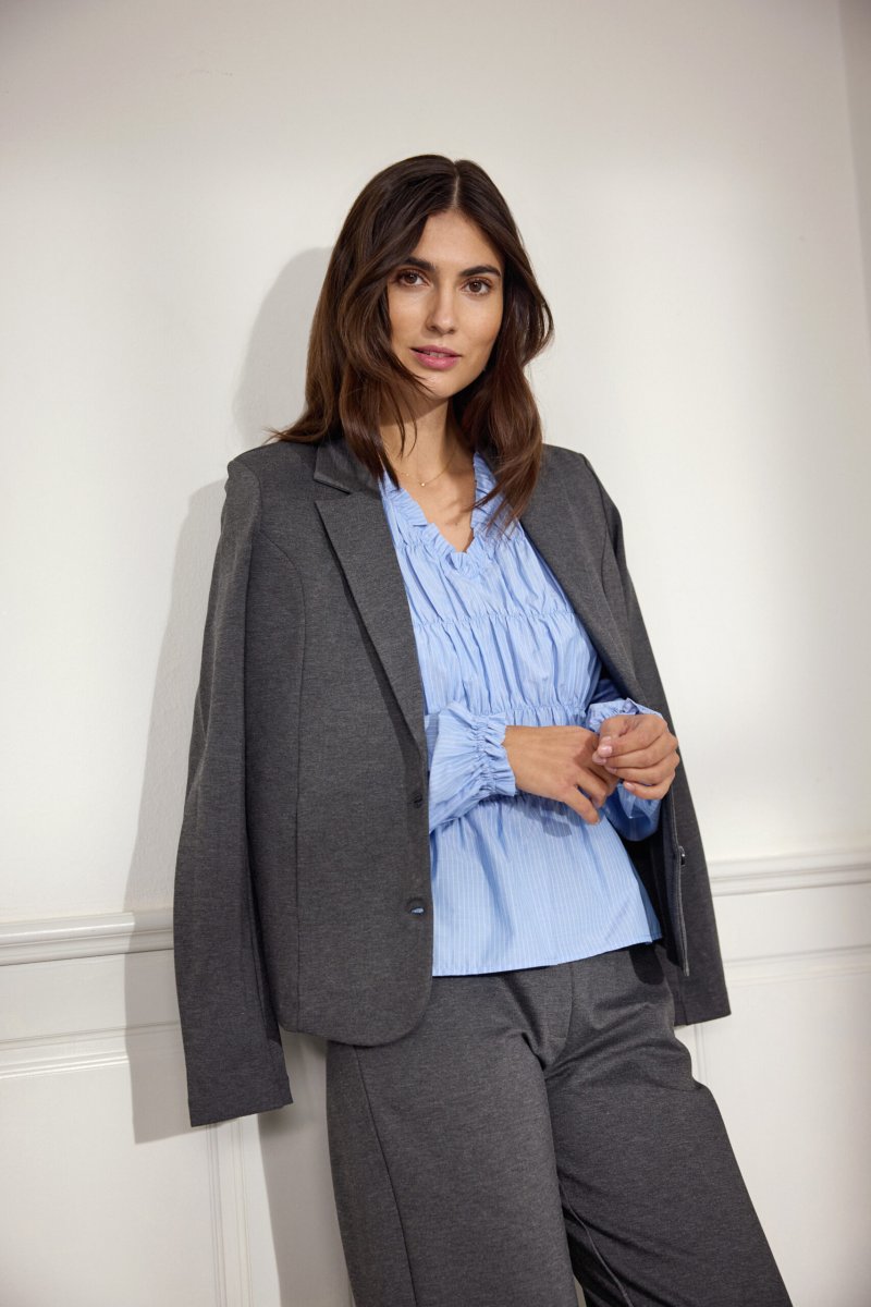 BLAZER SC-NANNI 7 IN VISCOSA ECOVERO™ CON COLLO A REVERS, GRIGIO SCURO, TG 38-48 - immagine 7