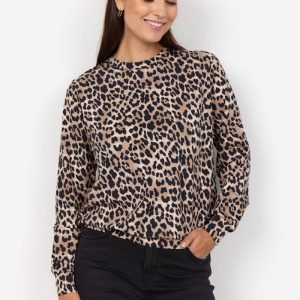 SC-Ophia 1 – Blusa leopardata in modal, poliestere riciclato ed elastan
