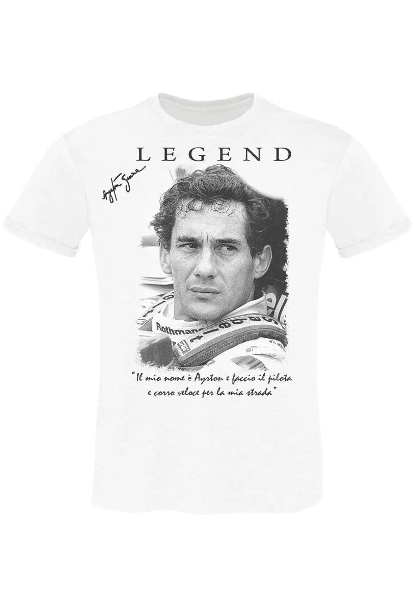 T-Shirt Ayrton Senna The Legend - Cotone Fiammato Uomo - immagine 3