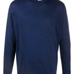 GCDS Logo Turtleneck Blue