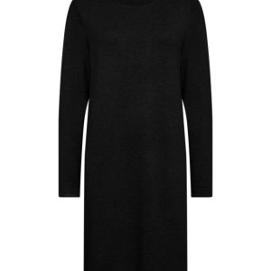 SC-Dollie 748: Abito Nero Semplice in Mix di Viscosa e Nylon – Eleganza e Comfort in Lunghezza Midi