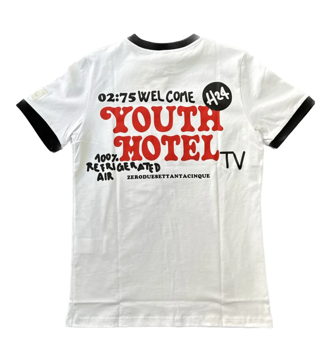 0275 Tshirt Youth Hotel White Black - immagine 2