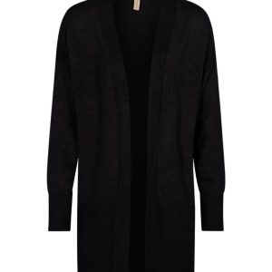 Cardigan lungo SC-Dollie 523 in viscosa e nylon – Nero, taglie S-XXL