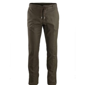 PANTALONE CON COULISSE IN TESSUTO SPINATO