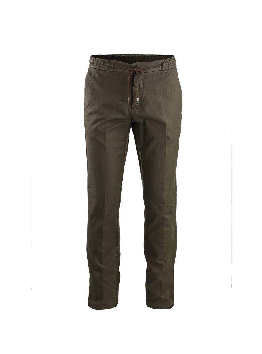 PANTALONE CON COULISSE IN TESSUTO SPINATO - immagine 2