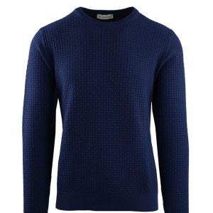 GIROCOLLO MANICA LUNGA CON LAVORAZIONE A ROMBETTI EFFETTO DÉLAVÉ