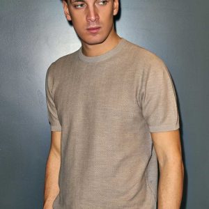 GIROCOLLO A MANICA CORTA CON LAVORAZIONE A RESCA