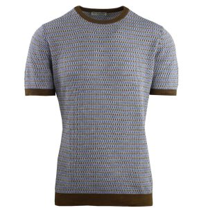 GIROCOLLO A MEZZA MANICA A JACQUARD MULTICOLORE