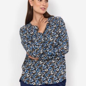 BLUSA SC-OLIN 1 IN 100% VISCOSA ECOVERO™ CON STAMPA FLOREALE, TG S-XXL
