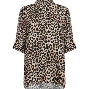 Camicia SC-PIETTA 2 in viscosa ECOVERO™ – Stampa leopardata, maniche a metà (taglie S–XXL)