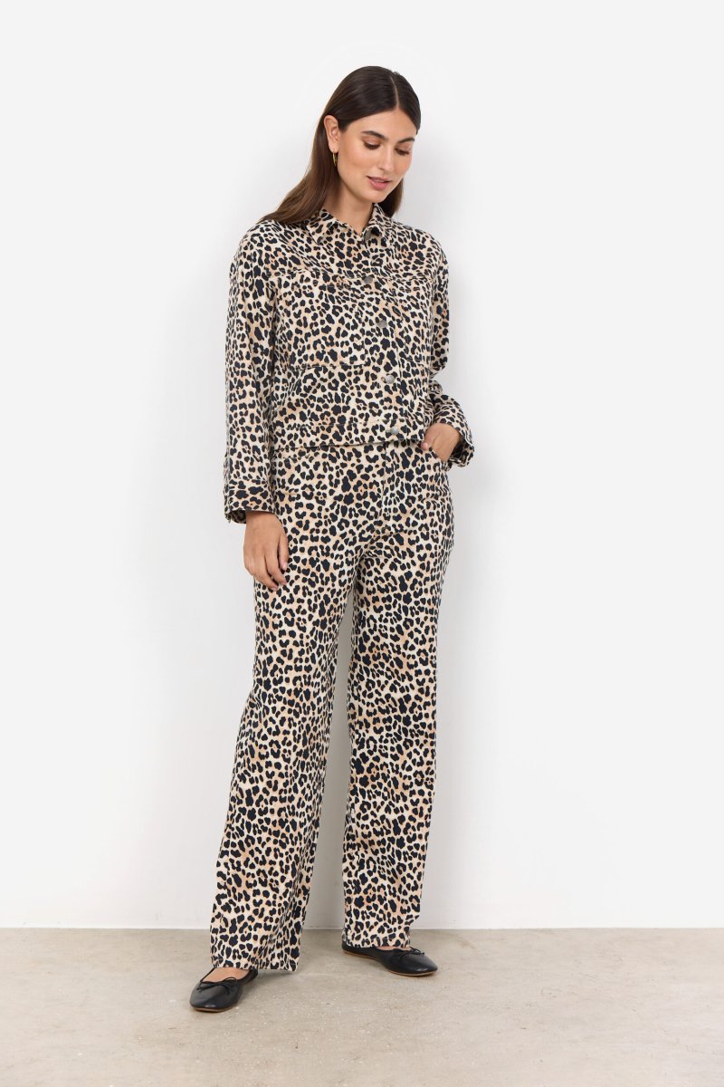 SC-Owena 3-C – Pantaloni Sartoriali con Stampa Leopardata