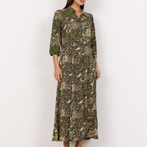 SC-Rosine 5 – Abito midi in 100% LENZING™ ECOVERO™ viscosa, fantasia floreale e paisley