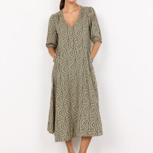 VESTITO SC-ROSITTA 4 IN 100% VISCOSA ECOVERO™ CON MICROFANTASIA, TG S-XXL