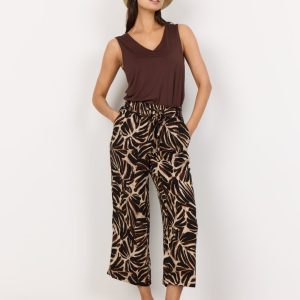 PANTALONI SC-ROKSANA 5-C IN 100% VISCOSA ECOVERO™ CON STAMPA BOTANICA, TG S-XXL