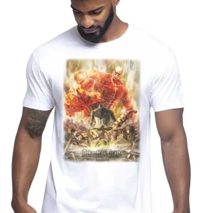 Attack on Titan Manga Anime Fumetti 6000 T-shirt Urban Men Uomo 100% Cotone Pettinato JK