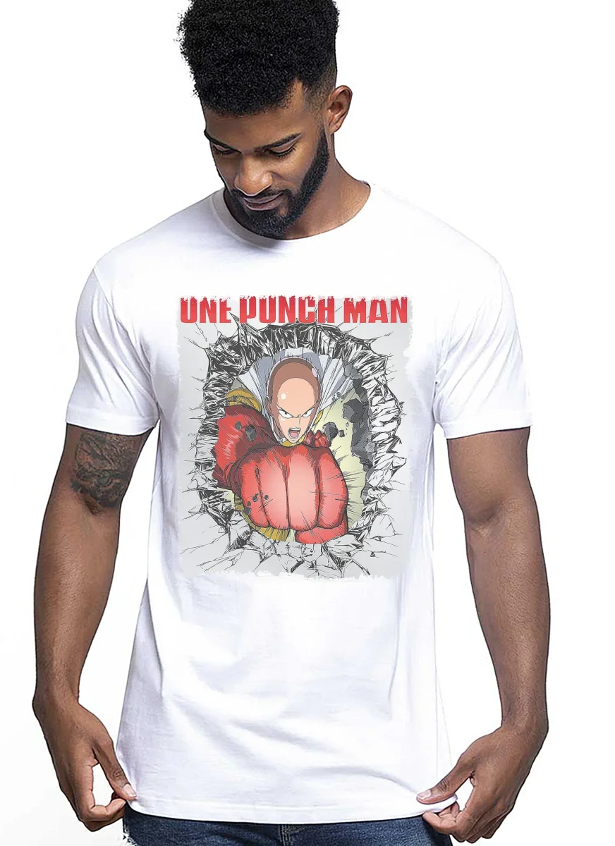 One Punch Man Manga Anime Fumetti 6002 T-shirt Urban Men Uomo 100% Cotone Pettinato JK - immagine 3
