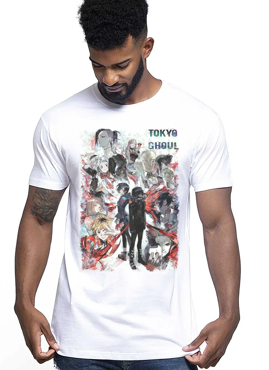 Tokyo Ghoul 4 Manga Anime Fumetti 6003-4 T-shirt Urban Men Uomo 100% Cotone Pettinato JK