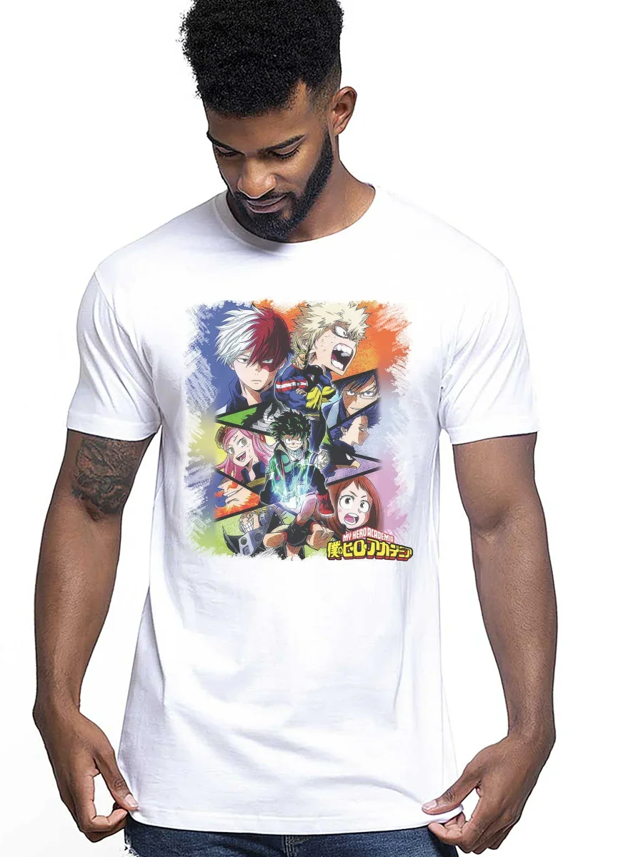Boku no Hero Academia Manga Anime Fumetti 6005-3 T-shirt Urban Men Uomo 100% Cotone Pettinato JK - immagine 2