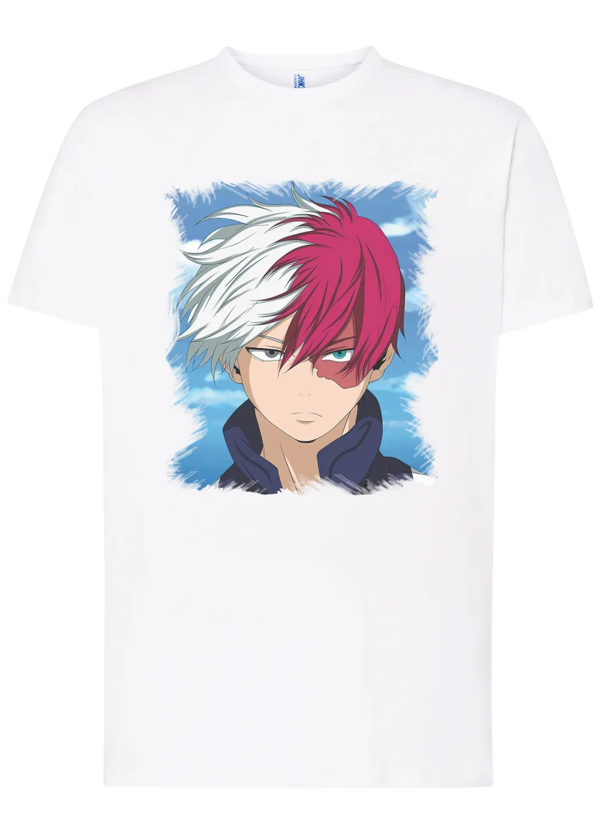 Todoroki Boku no Hero Academia Manga Anime Fumetti 6005-6 T-shirt Urban Men Uomo 100% Cotone Pettinato JK - immagine 3