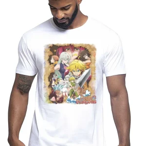 The Seven Deadly Sins Manga Anime Fumetti 6006 T-shirt Urban Men Uomo 100% Cotone Pettinato JK