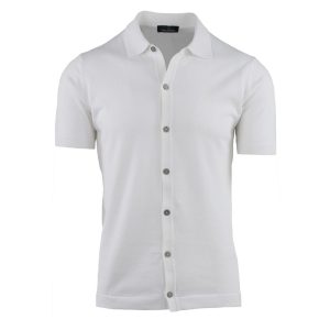 CAMICIA MEZZA MANICA RASATA IN PURO COTONE CREPE